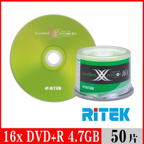 RIDATA 錸德 RITEK 16x DVD+R 4.7GB X版/500片布丁桶裝