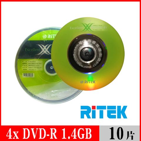 RIDATA 錸德 RITEK 4x DVD-R 1.4GB X版 (8公分)/10片布丁桶裝