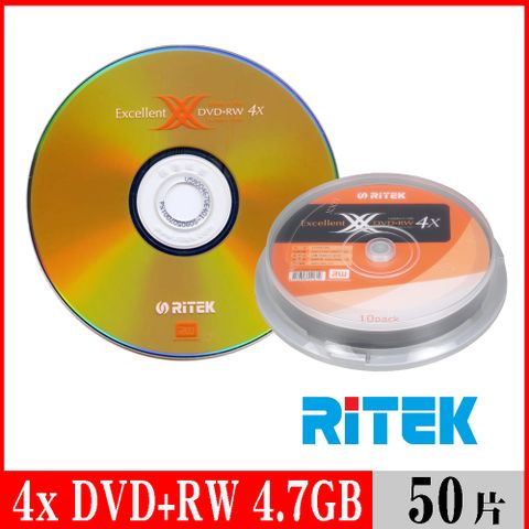 RIDATA 錸德 RITEK 4x DVD+RW 4.7GB 覆寫片 X版/30片布丁桶裝