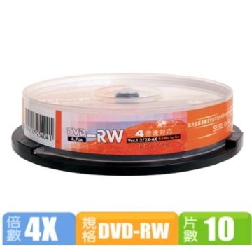 三菱AZO染料三菱 4X DVD-RW 4.7GB燒錄片 10片裝