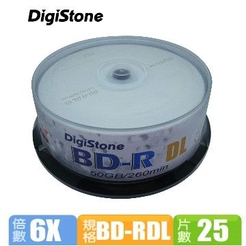 DigiStone  國際版 A+ 藍光 Blu-ray 6X BD-R DL 50GB (支援CPRM/BS) 桶裝 (25片)