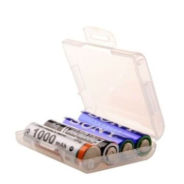 4號 電池 四入裝收納盒/白透明色 (10個)