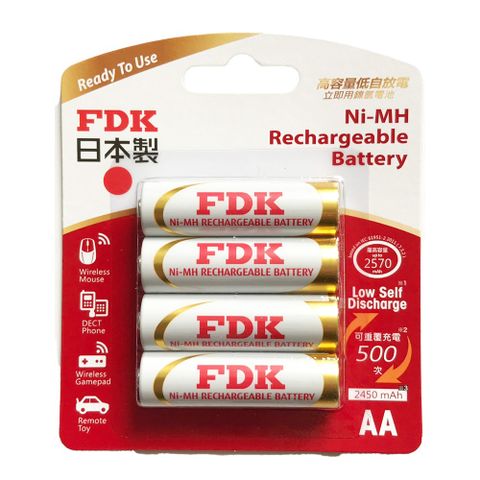 FDK 日本  大容量低自放電   3號 4入充電電池 HR3UTHFA-4 (3卡/組)