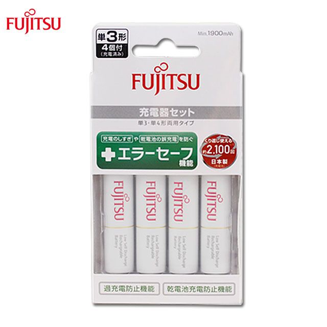 FUJITSU 富士通 低自放電池充電組(內附3號電池4入)