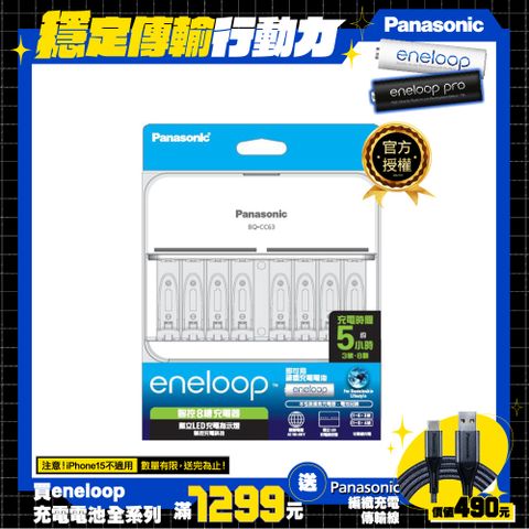 Panasonic 國際牌 BQ-CC63TW 智控8槽電池充電器