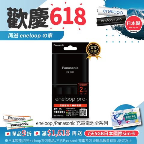 【Panasonic 國際牌】 BQ-CC55-疾速智控4槽充電器