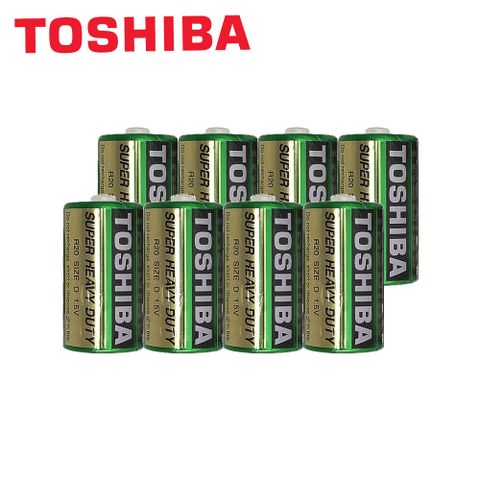 TOSHIBA 東芝 1號(D)環保 碳鋅電池 8入(1.5V無汞 無鎘 無污染)