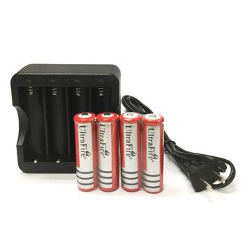 18650鋰電池+專用智能四充充電器組★加送18650電池專用收納電池保存盒