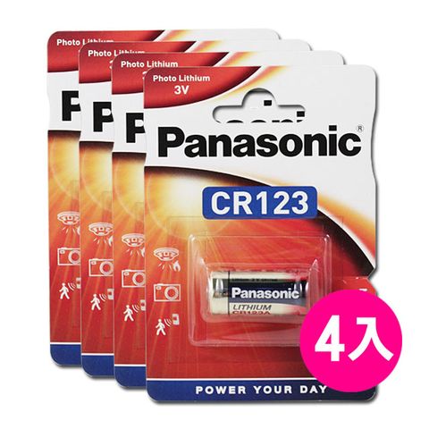 Panasonic 國際牌 國際CR123 一次性鋰電池 E123A/K123L/CR17345/DL123A(4顆入)