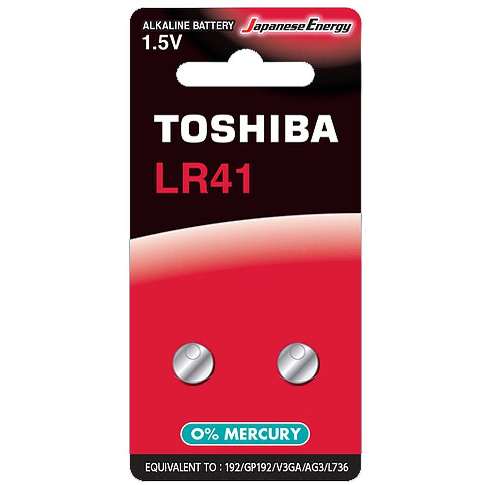 【東芝Toshiba】LR41鈕扣型192鹼性電池20粒盒裝(1.5V鈕型電池