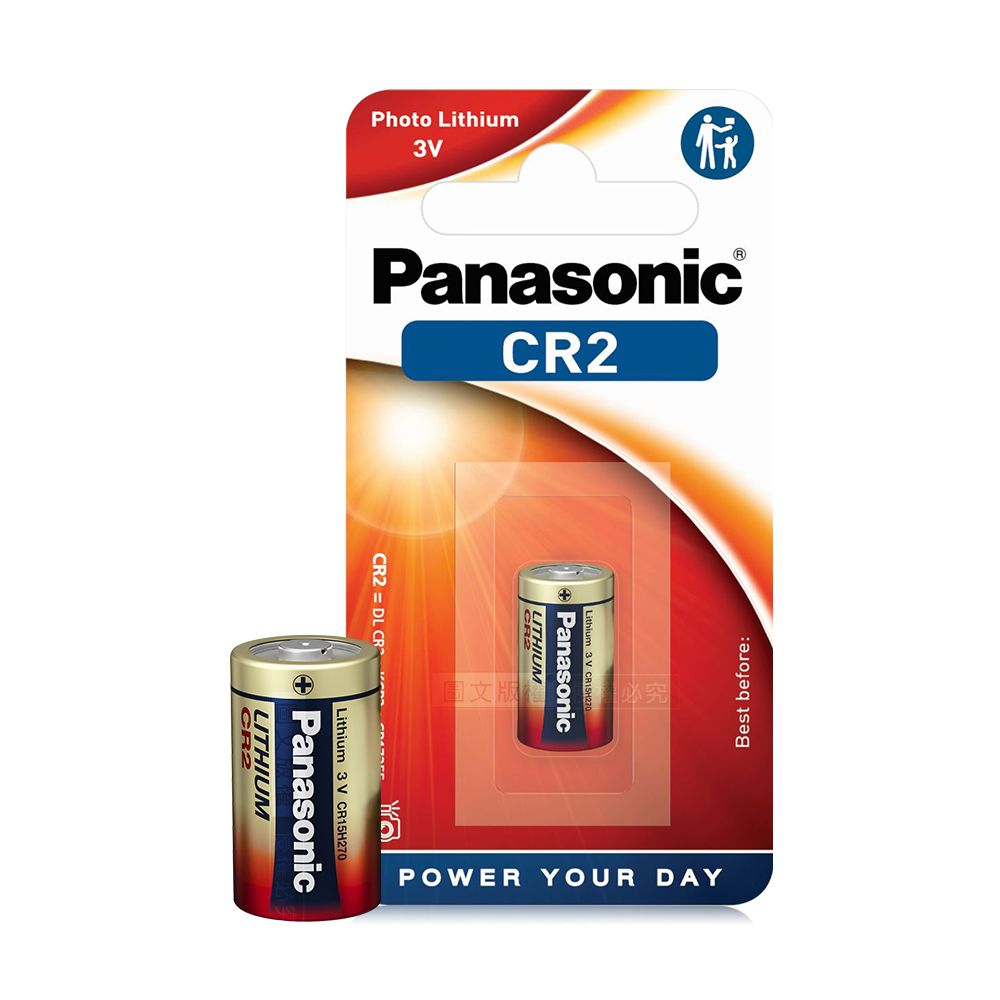 Panasonic 國際牌   CR2 CR2A 一次性鋰電池 3V 拍立得 Mini 25 50適用 (4顆入-吊卡包裝)