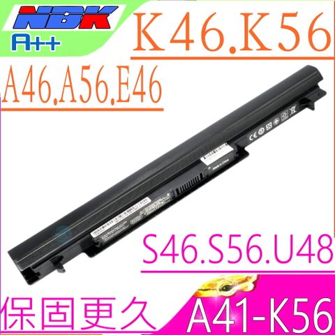 ASUS 華碩 A32-K56 A41-K56 電池適用   S40 S46 S56 K46 K56 A46 A56 U48 U58 E46 R405 R505 R550 S405 S505 S550 V550 A42-K56 A31-K56 A46C A56V K46V K56U R405CA R505CB R550CM S40CS S56CM S405C S505CB S550CM U48C U58CA E46CM