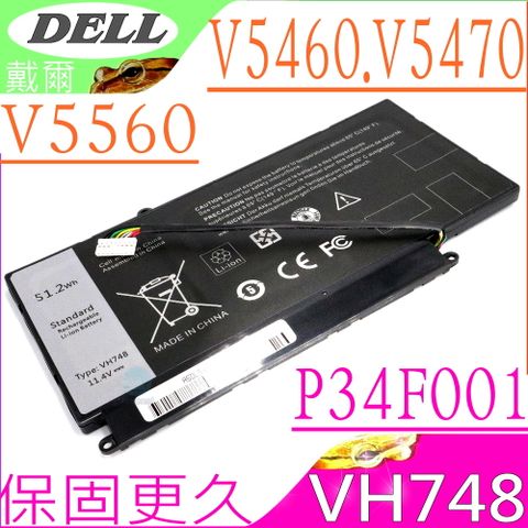 DELL V5460 電池(保固更長) 適用 戴爾 VH748, Vostro 5460,5460D,5460R,V5460D,V5460R,5470,5470D,5470R,V5470D,V5470R,V5480D,5560,5560D,5560R,V5560D,V5560R,14-5480, Inspiron 14 5439,l4ZD-3526, l4ZD-3528, l4ZD-3528T,3ICP7/65/80,451-BBBY,TWRRK