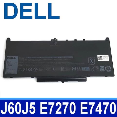 DELL 戴爾 J60J5 電池 適用型號  Latitude E7270 E7470 P26S001 PDNM2 0F1KTM, 0MC34Y, 1W2Y2, 242WD, 451-BBSY, F1KTM, J60J5, J6OJ5, MC34Y, NJJ2H, P26S, P26S001, PDNM2 55WH 最高容量