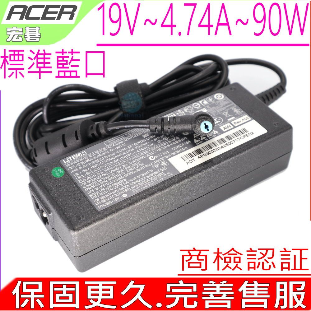 ACER 宏碁  充電器(原裝)  19V  4.74A 90W,4735G,4736G,4741G,4743G  4743ZG,4745G,5552G,5540,5550 5560,3810TG,4810TG,5810TG,3820TG 4820TG,5820TG,3410,3830,4220G 4272,4320G,4520G,4530,4710G,4720G 4730ZG,ADP-90SB BB,ADP-90SB BB  ADP-90CD DB