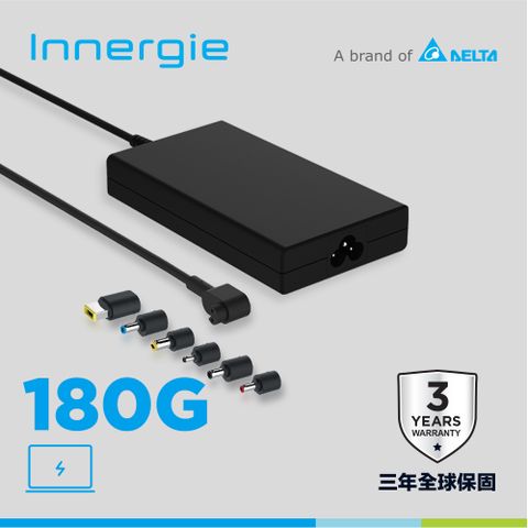 台達Innergie 180G 180瓦 筆電充電器/筆電變壓器 含6接頭 支援 Acer、ASUS，Alienware，Dell，HP，Lenovo，MSI 等品牌