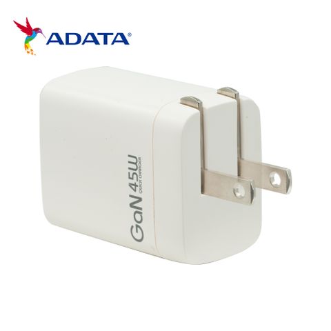ADATA威剛 45W超高速GaN雙孔快充充電器 USB+TypeC雙孔輸出