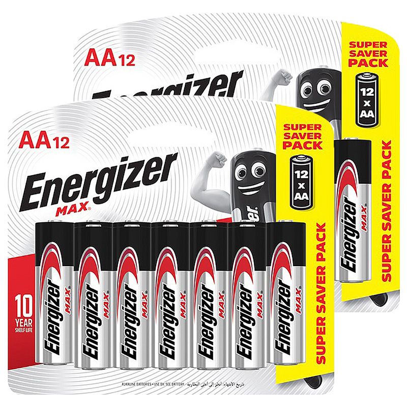 Energizer 勁量 10倍電量MAX鹼性3號AA電池24入吊卡裝(1.5V長效鹼性電池LR6)