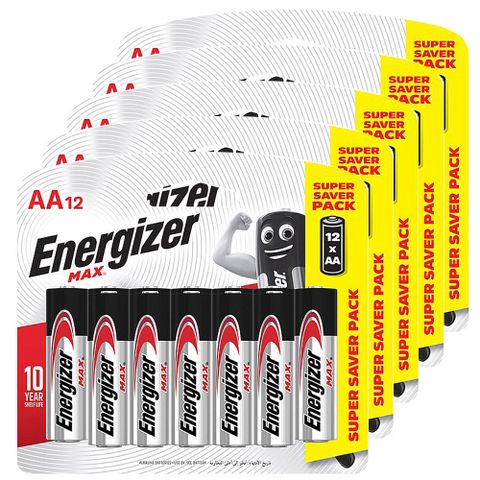 Energizer 勁量 10倍電量MAX鹼性3號AA電池60入吊卡裝(1.5V長效鹼性電池LR6)