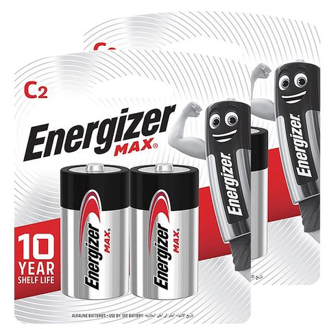 Energizer 勁量 MAX鹼性2號C電池4入(1.5V長效鹼性電池)