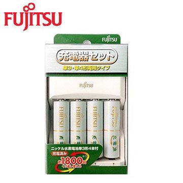 FUJITSU 富士通 充電電池組(3號4入+充電器)【優惠組】