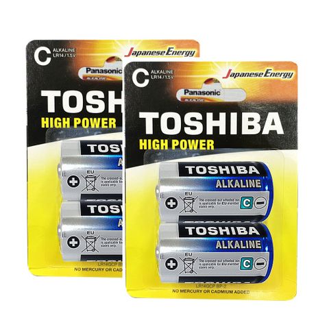 【東芝Toshiba】2號(C)鹼性電池4入(LR14 1.5V ALKALINE)