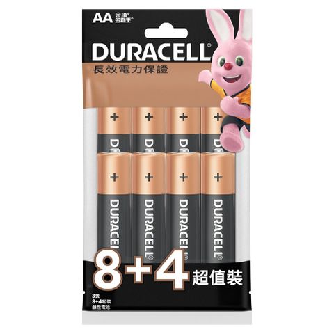 Duracell金頂鹼性電池 3號 AA 8+4入袋裝
