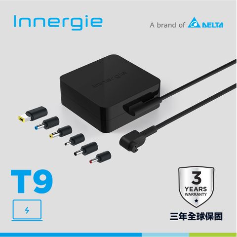 台達Innergie T9 90瓦 筆電充電器/筆電變壓器 含6接頭 支援 Acer、ASUS，Alienware，Dell，HP，Lenovo，MSI 等品牌