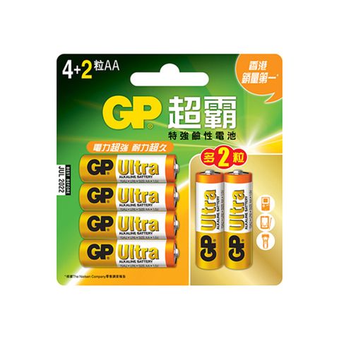 GP 超霸 -特強鹼性電池3號4+2入