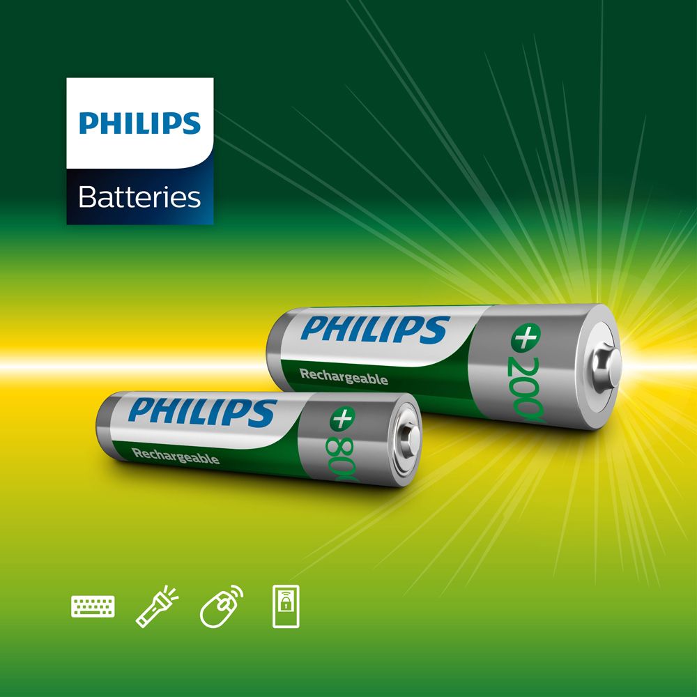 PHILIPS 飛利浦 USB低自放鎳氫充電電池組-智慧型充電器+3號4入*2