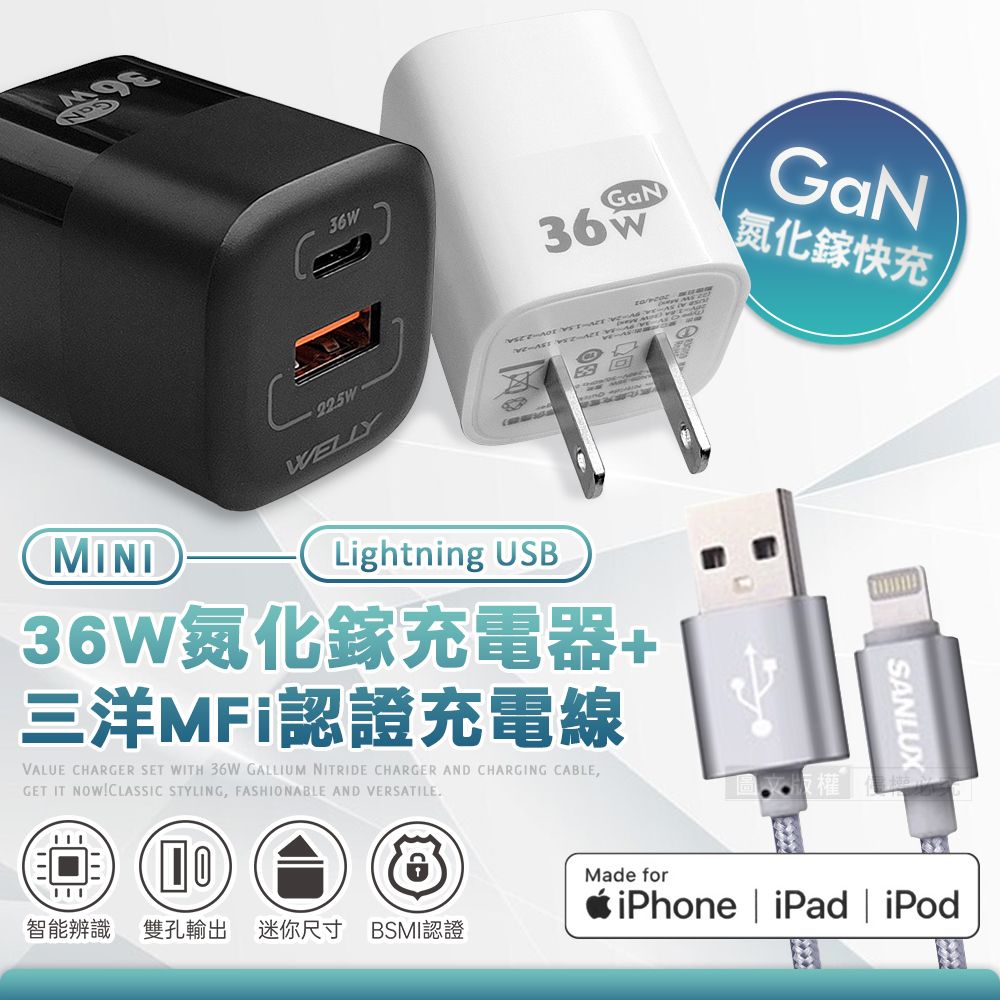 SANLUX 台灣三洋  MFi原廠認證線 Lightning USB 傳輸充電線(100cm)+