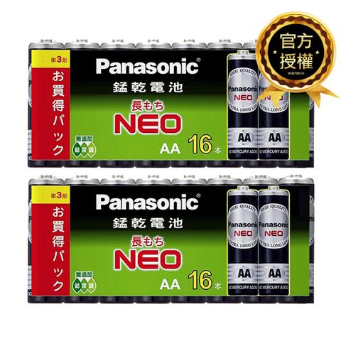 【國際牌Panasonic】碳鋅電池3號AA電池32入裝(R6NNT/1.5V黑錳電池/乾電池/公司貨)