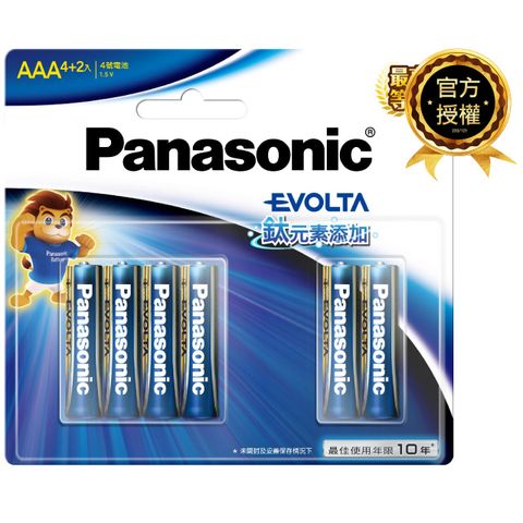 Panasonic 國際牌 Evolta鈦元素鹼性電池4號(4+2)