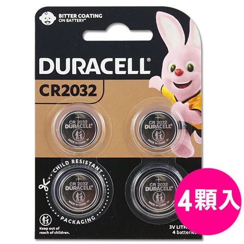 Duracell 金頂CR2032 3V鈕扣型電池(4入)