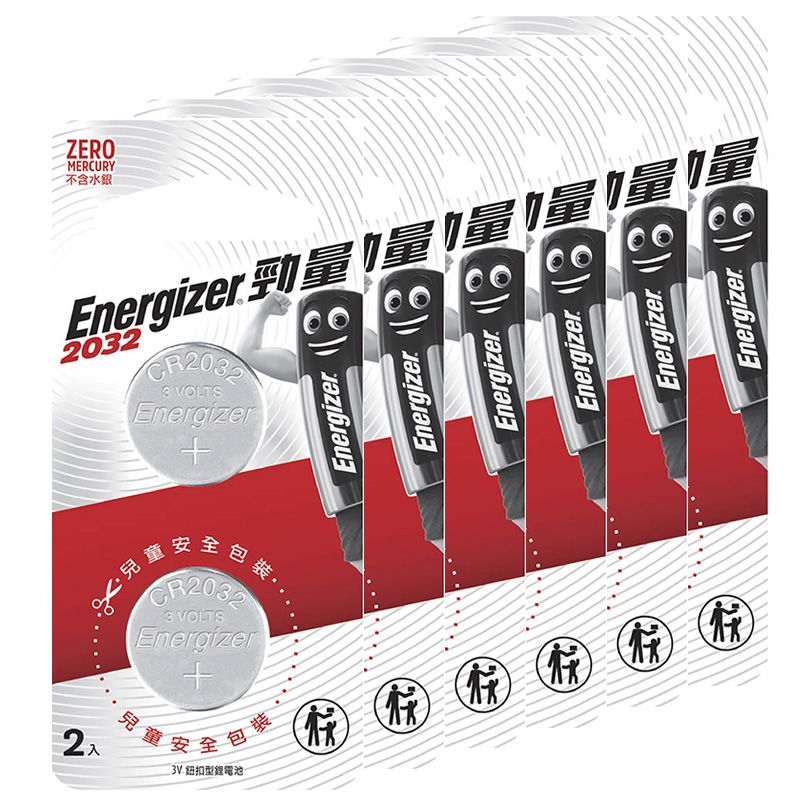 Energizer 勁量 鈕扣型CR2032鋰電池12入 吊卡裝(3V鈕扣電池DL2032)