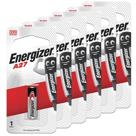 Energizer 勁量 A27汽車搖控器電池6入 吊卡裝(12V鹼性電池)