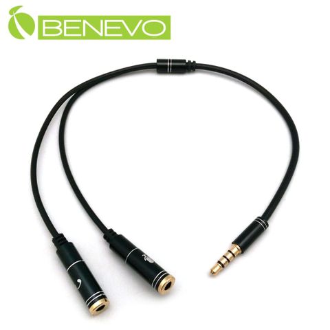 BENEVO 3.5mm二合一耳機麥克風轉接線 [BAUMAUF2MS(黑)]