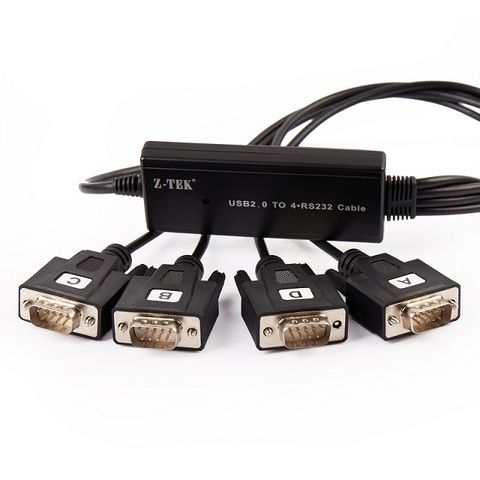 Z-TEK 力特 USB2.0 TO 4*RS232 Cable 1.5M (ZE552A)