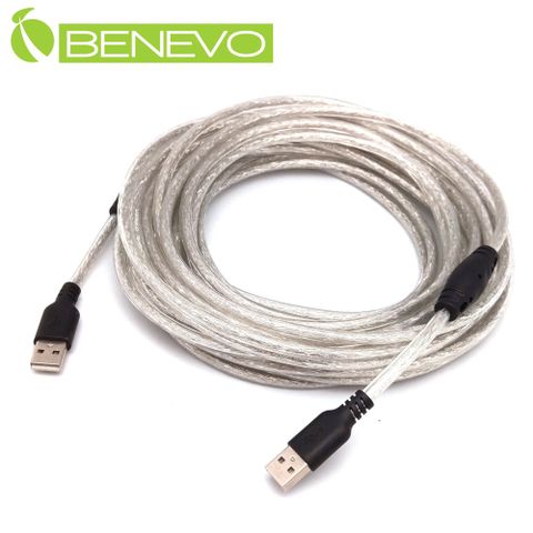 Benevo 專業級  10米 USB2.0 A公-A公 高隔離連接線採128編金屬編織與磁環 (BUSB1001AMMB)