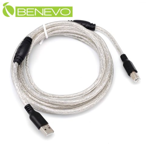 Benevo 專業級 3米 USB2.0 A公-B公 訊號連接線採128編金屬編織與磁環 (BUSB0301ABM)