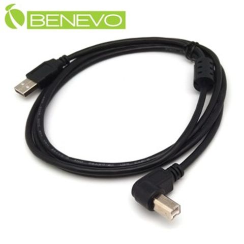 Benevo 左彎型 1.5米 USB2.0 A公-B公 高速傳輸連接線 (BUSB0150ABML)