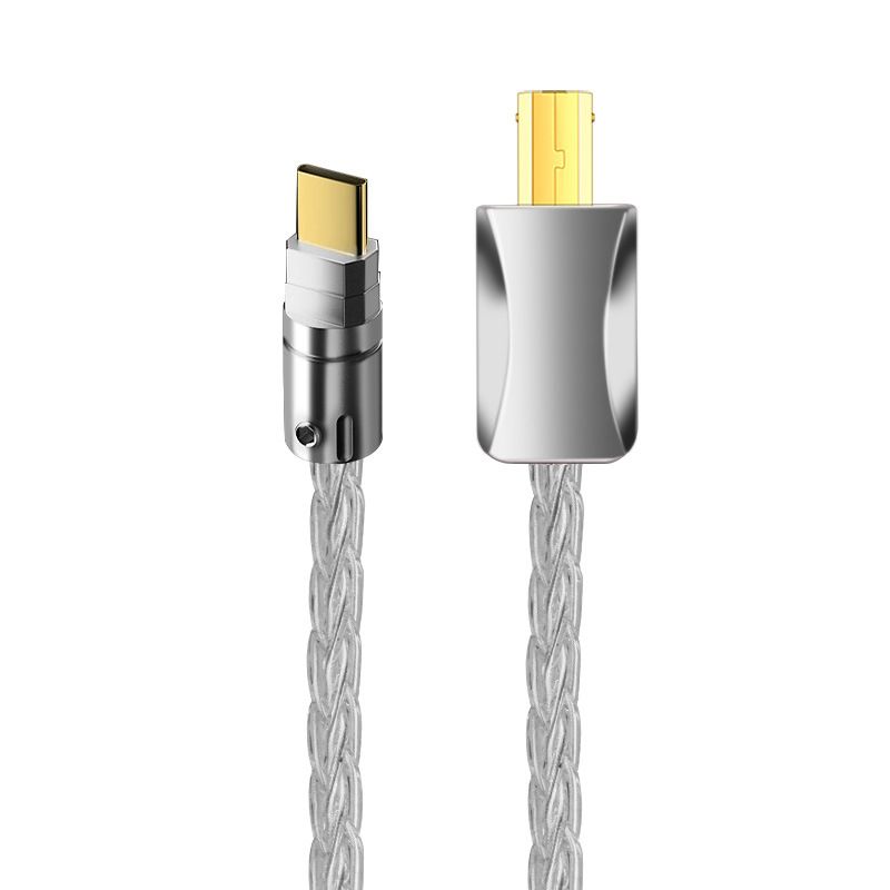 YYTCG 0.5米USB音訊DAC解碼線 AB/AC/BC/CC/Lightning-B 8股純銀利茲編織(30-772)