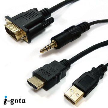 i-gota 愛購它 VGA設備轉到HDMI螢幕專用線!    VGA設備轉到HDMI螢幕專用線 高畫質VGA轉HDMI轉接線 2米(VGA-HDMI002)