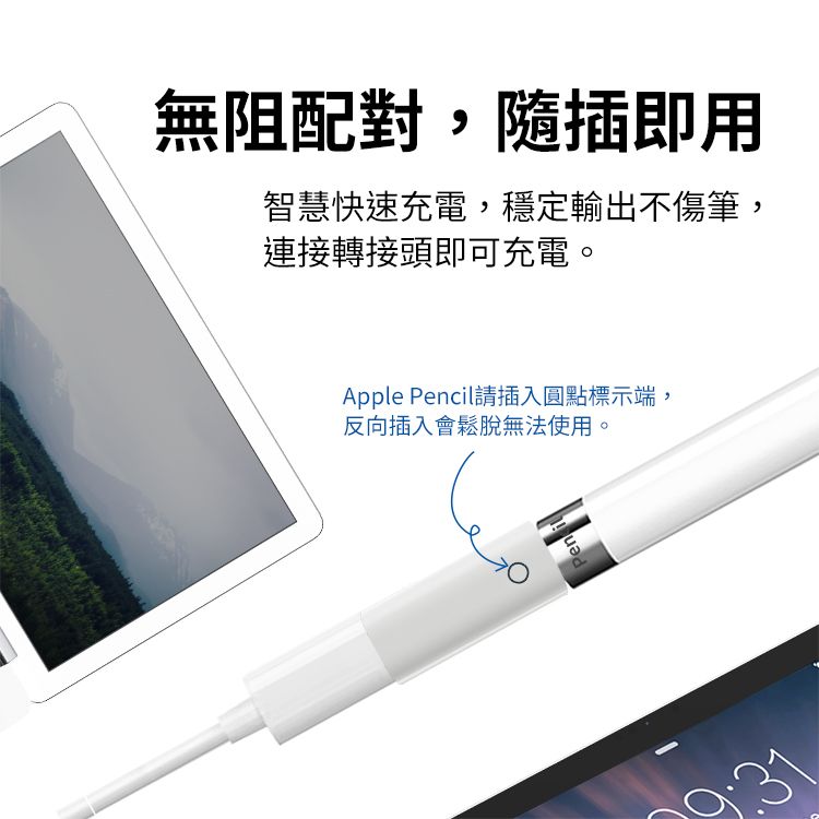 Kamera 佳美能 Apple Pencil 蘋果觸控手寫筆充電 母座對母座 充電延長線材轉接頭 充電轉接頭