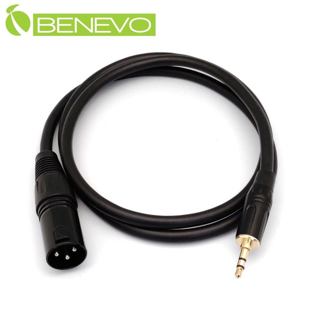 Benevo  1米 3.5MM公頭轉XLR(Cannon接頭)公頭 音訊連接線 (BAU01003XM)