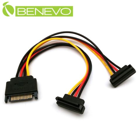 Benevo 下彎型 SATA電源一分二連接線 (BPSATA102D)