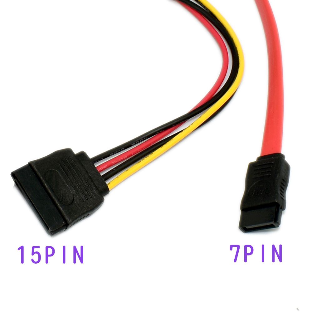 FUJIEI 富吉 SATA 22Pin公轉15Pin+7Pin母母電源訊號轉接線 50cm