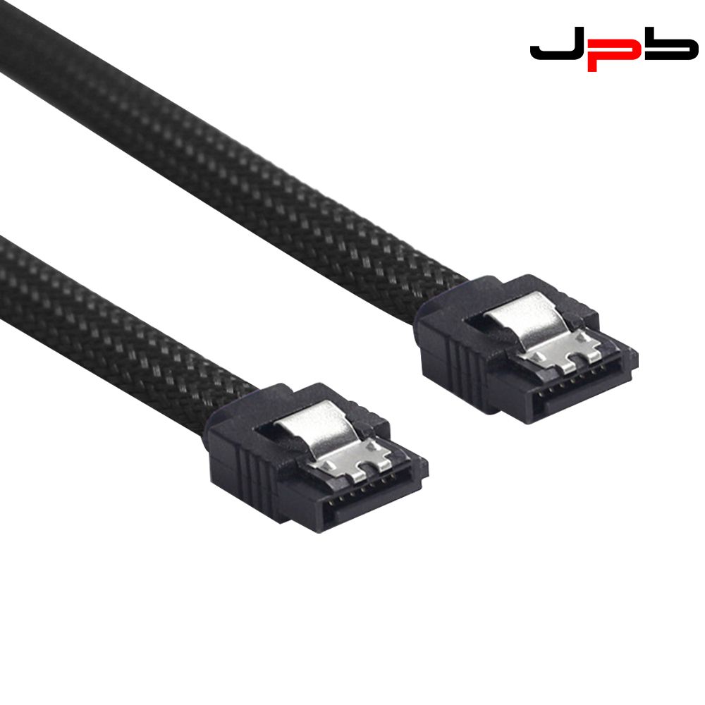  [ JPB ] SATA3 彈片式接頭編織傳輸線 - 50CM ( 黑色 )