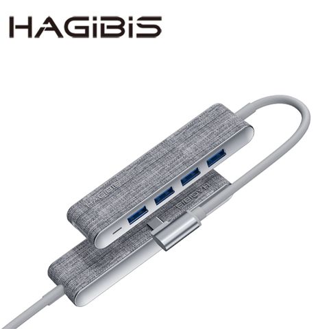 HAGiBiS 海備思 布藝風5合1Type-C擴充器HDMI+USB3.0*4CA01