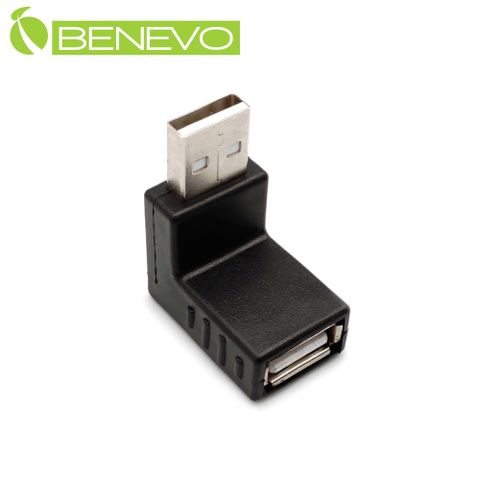 Benevo 下彎型 USB2.0 A公對A母轉接頭 (BUSBAMFD)